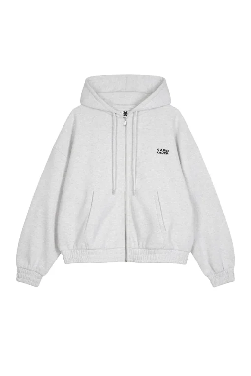 Online Karo Kauer Zipped Hoodie Light Grey