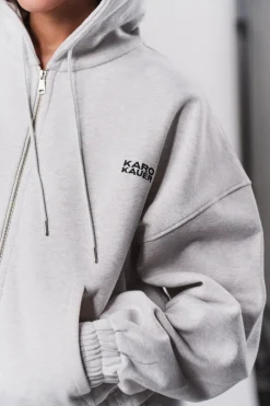 Online Karo Kauer Zipped Hoodie Light Grey