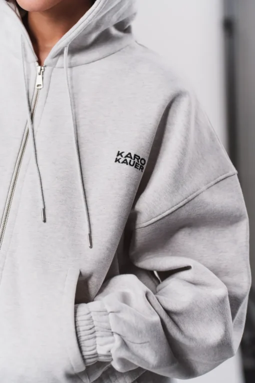 Online Karo Kauer Zipped Hoodie Light Grey
