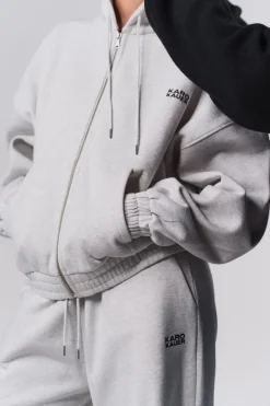 Online Karo Kauer Zipped Hoodie Light Grey