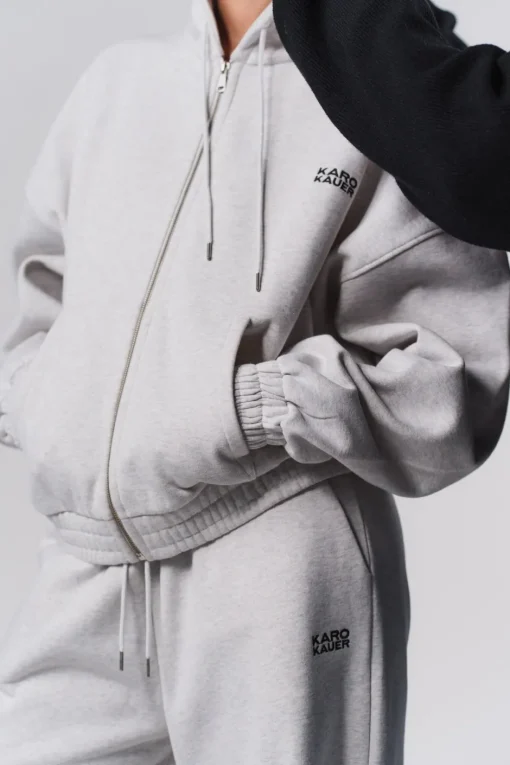 Online Karo Kauer Zipped Hoodie Light Grey